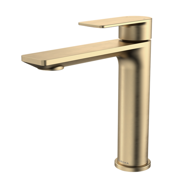 Caroma Urbane II Mid Tower Basin Mixer Brushed Brass
