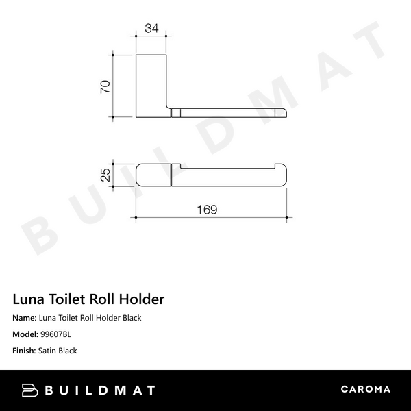 Caroma Luna Toilet Roll Holder Black