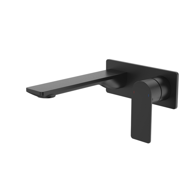Caroma Urbane II 180mm Wall Basin/Bath Mixer Rectangular Cover Plate Matte Black Sales Kit