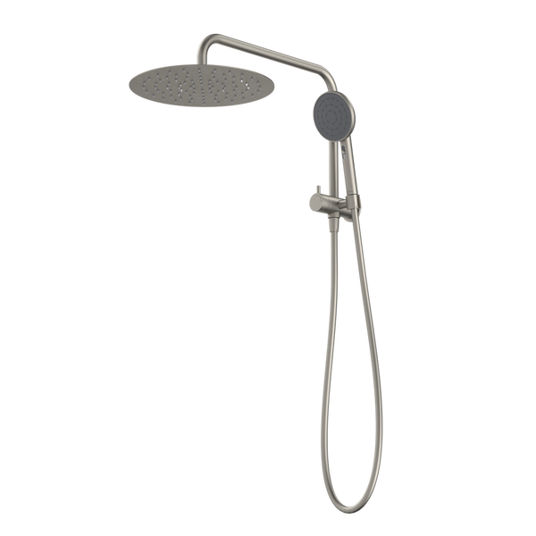 Caroma Urbane II Compact Twin Shower Brushed Nickel