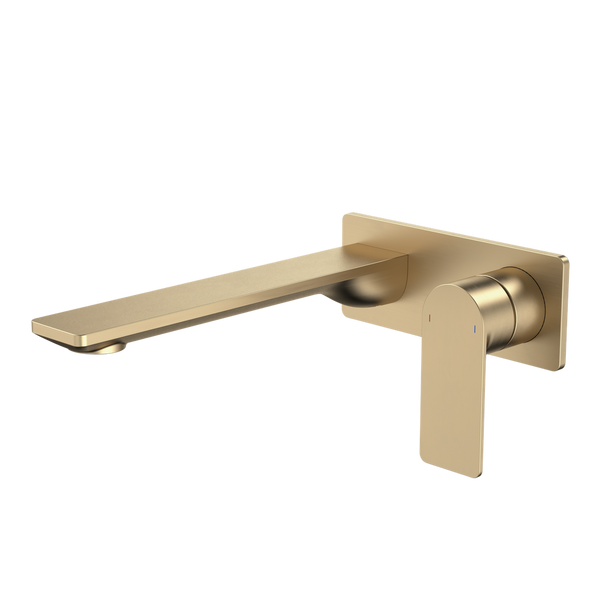Caroma Urbane II 220mm Wall Basin/Bath Mixer Rectangular Cover Plate Brushed Brass Sales Kit Lead Free