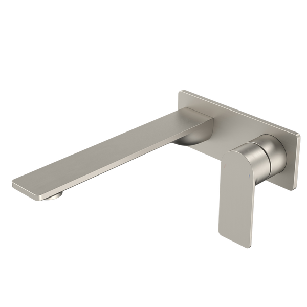 Caroma Urbane II 220mm Wall Basin/Bath Mixer Rectangular Cover Plate Brushed Nickel Sales Kit Lead Free