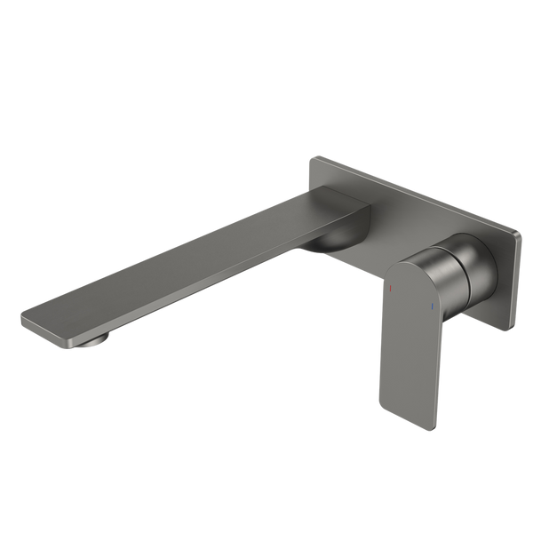 Caroma Urbane II 220mm Wall Basin/Bath Mixer Rectangular Cover Plate Gunmetal Sales Kit Lead Free