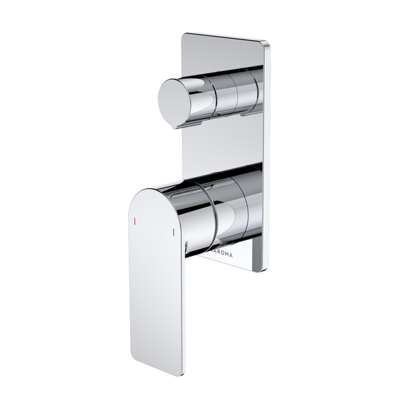 Caroma Urbane II Bath/Shower Mixer With Diverter Rectangular Cover Plate Chrome