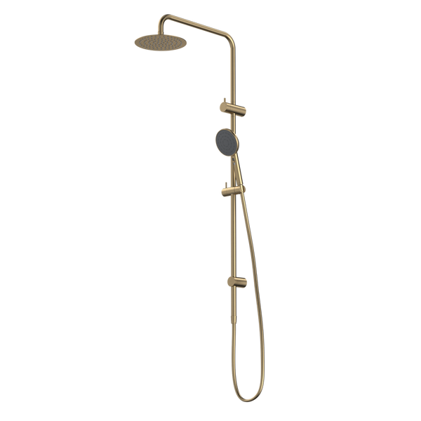 Caroma Urbane II Rail Shower with 200mm Overhead Brushed Brass
