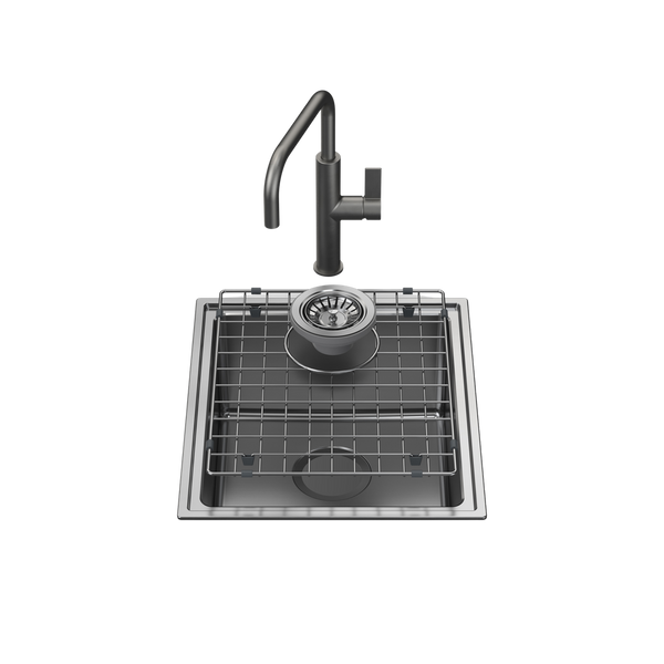 Caroma Urbane II Single Bowl Sink with Urbane II Sink Mixer Gunmetal