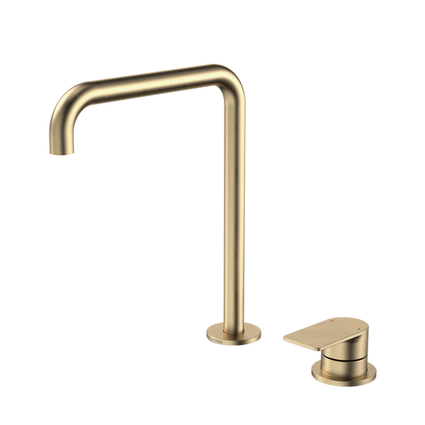 Caroma Urbane II Hob Basin/Sink Mixer Set 210mm Brushed Brass