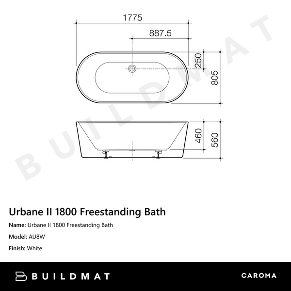 Caroma Urbane II 1800 Freestanding Bath