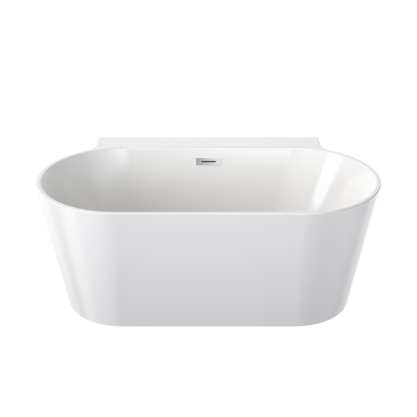 Caroma Round Back To Wall Freestanding Bath 1400 With Overflow White