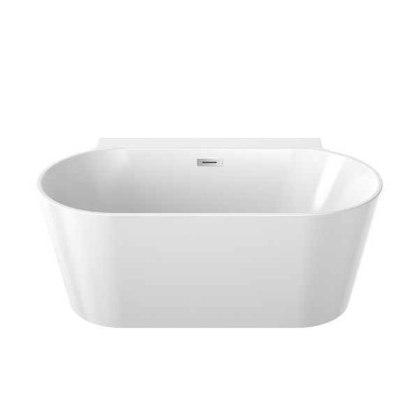 Caroma Round Back To Wall Freestanding Bath 1400 With Overflow White