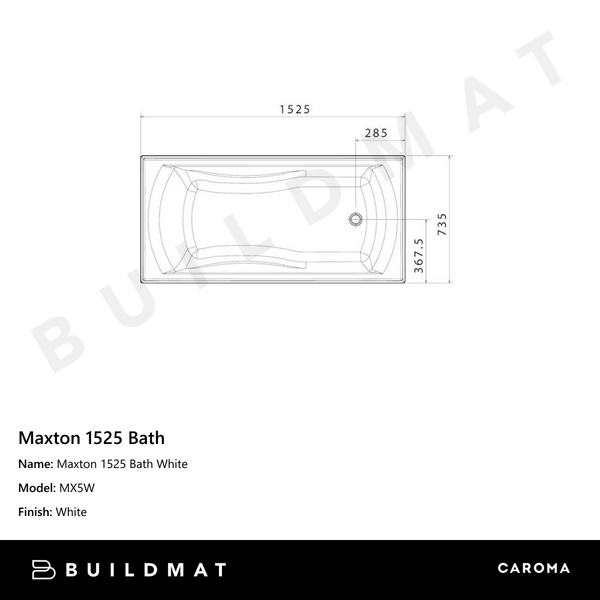 Caroma Maxton 1525 Bath White