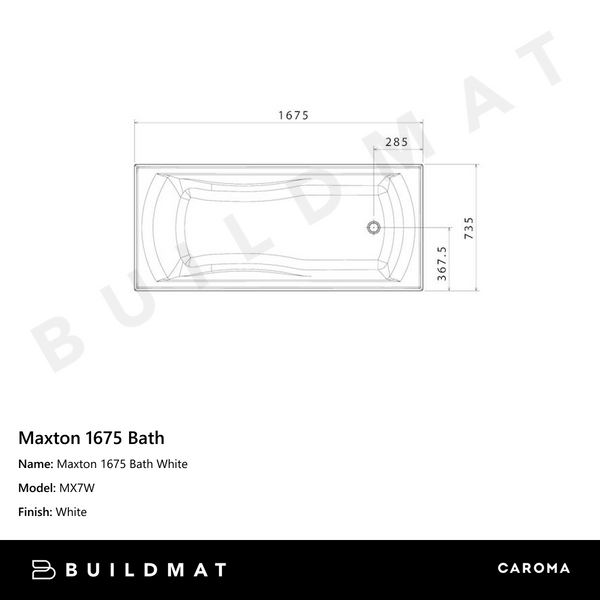 Caroma Maxton 1675 Bath White