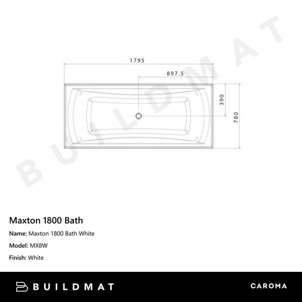 Caroma Maxton 1800 Bath White