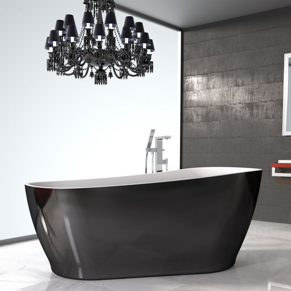 Caroma Noir 1700 Freestanding Bath Black