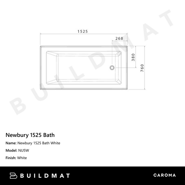 Caroma Newbury 1525 Bath White