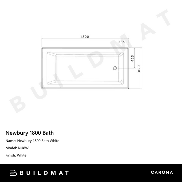 Caroma Newbury 1800 Bath White