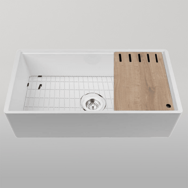 Chambord Legrande Large Bowl Reversible Fireclay White