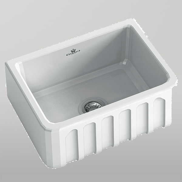 Chambord Louis Single Bowl Fireclay White