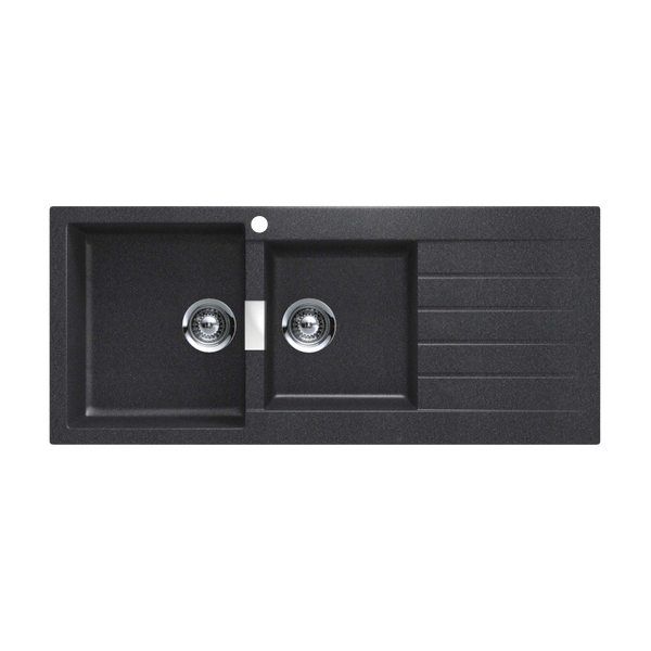 Schock Signus Magma 1 And 3/4 Bowl Left Hand Bowl 1 Tap Hole Black