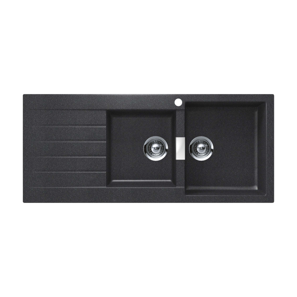 Schock Signus Magma 1 And 3/4 Bowl Right Hand Bowl 1 Tap Hole Black