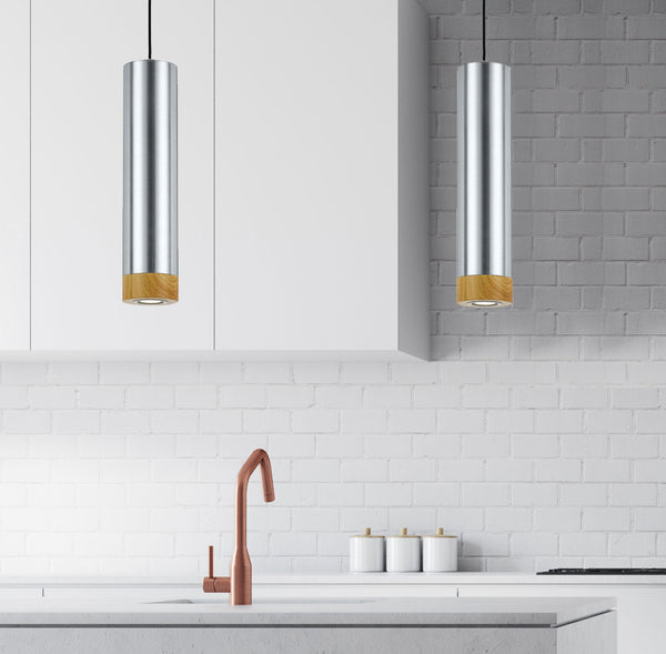 Telbix Dakota Pendant Aluminium Oak