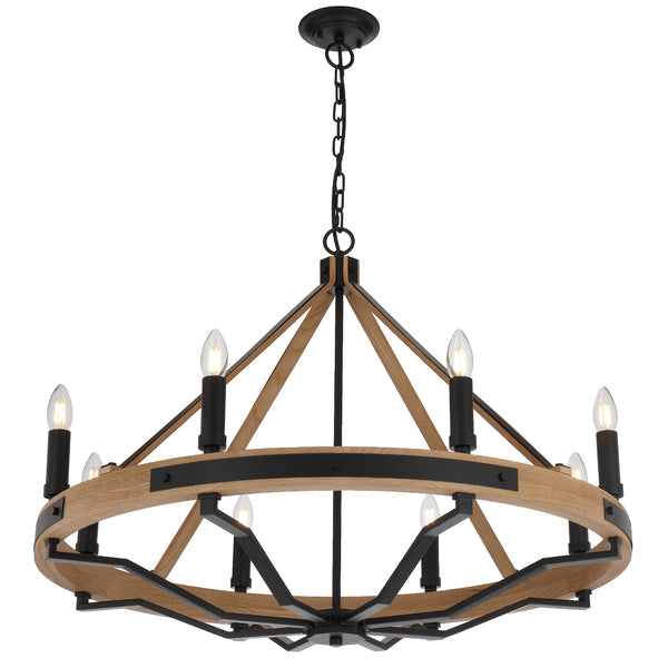 Telbix Darien 8 Light Pendant Ash Wood