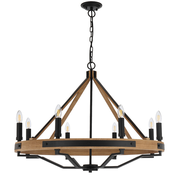 Telbix Darien 8 Light Pendant Ash Wood