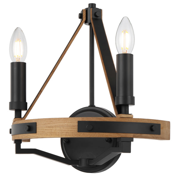 Telbix Darien 2 Light Wall Light Ashwood