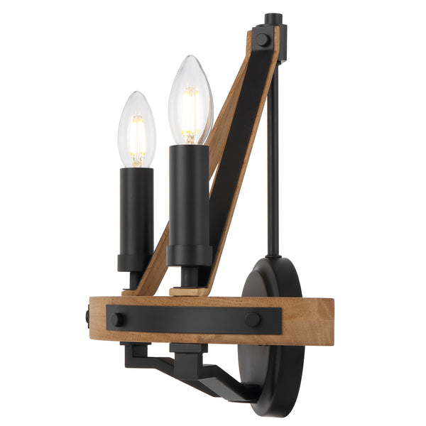 Telbix Darien 2 Light Wall Light Ashwood