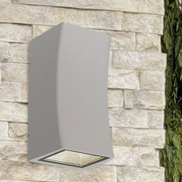 Telbix Dash Exterior 2 Wall Light Silver