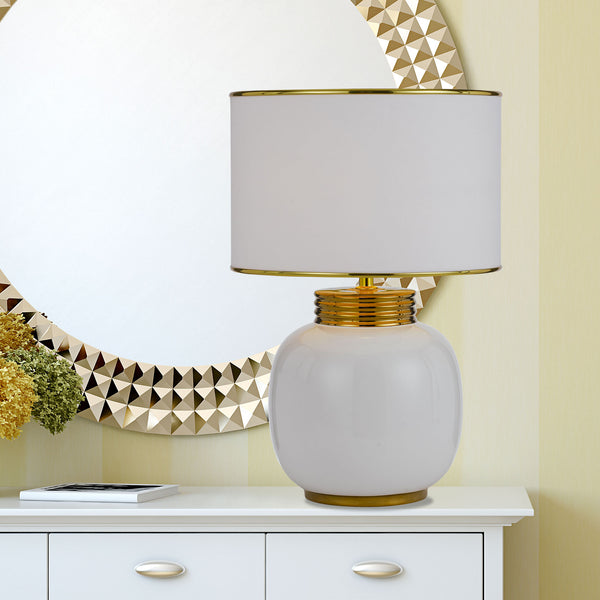 Telbix Davila Ceramic Table Lamp White
