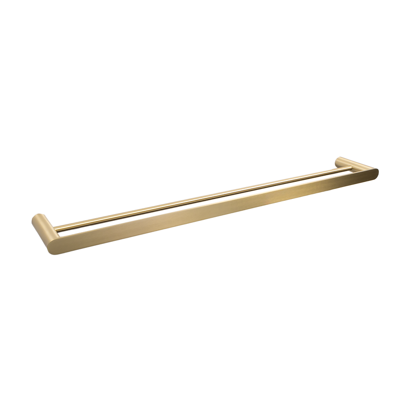 Ascari Brushed Brass Gold 800 Double Towel Rail