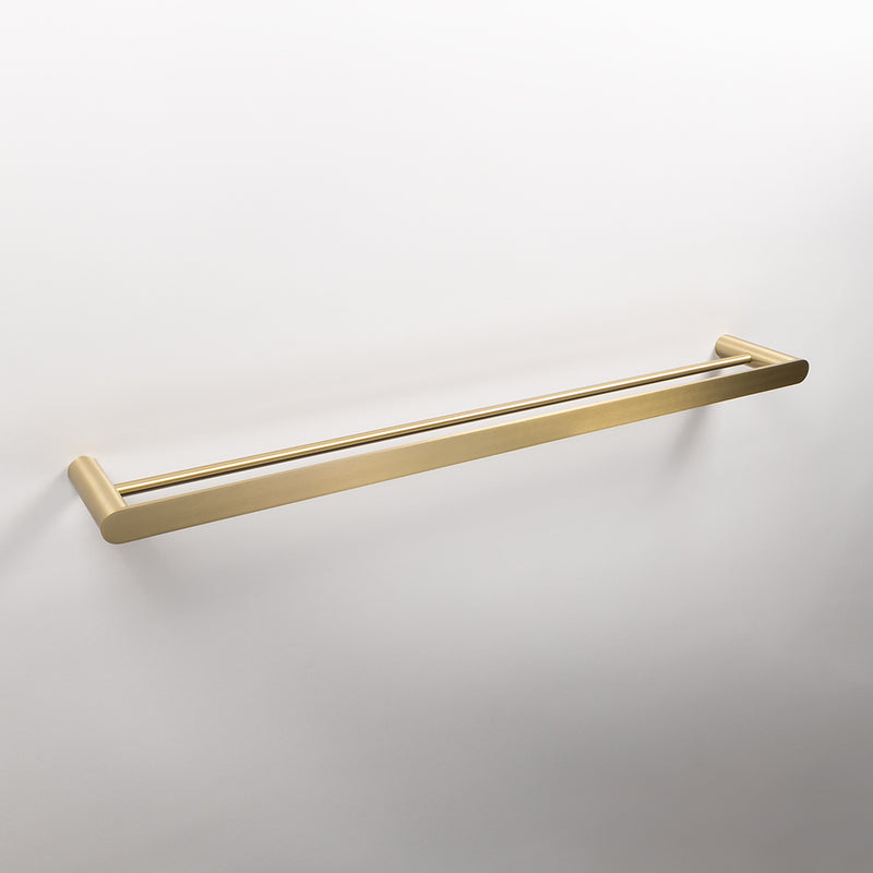 Ascari Brushed Brass Gold 800 Double Towel Rail