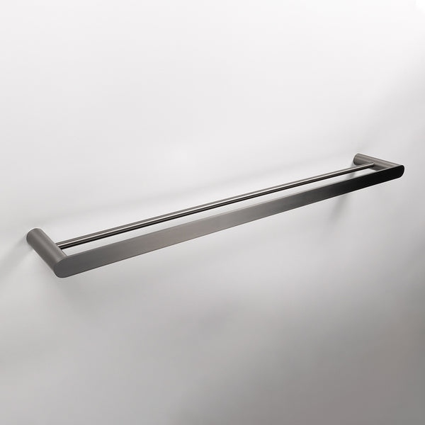 Alma Ascari Brushed Gunmetal 800 Double Towel Rail