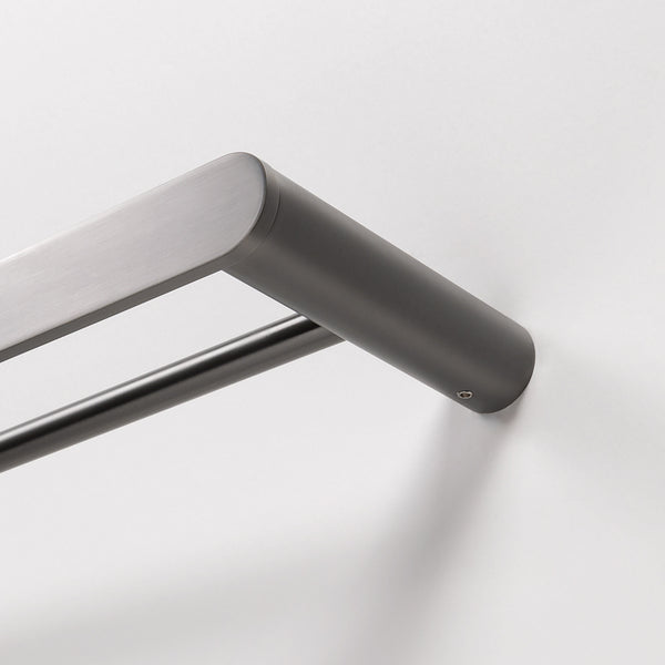Alma Ascari Brushed Gunmetal 800 Double Towel Rail