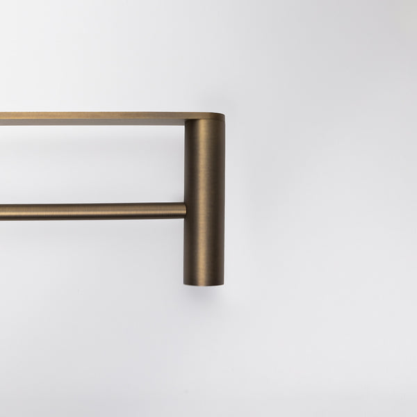 Alma Ascari Brushed Vintage Antique Brass 600 Double Towel Rail