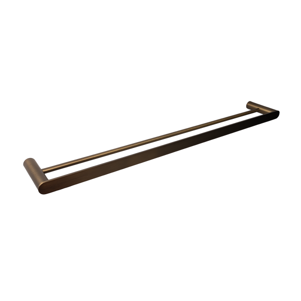 Alma Ascari Brushed Vintage Antique Brass 800 Double Towel Rail