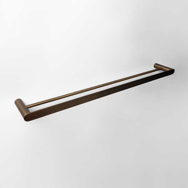 Alma Ascari Brushed Vintage Antique Brass 800 Double Towel Rail