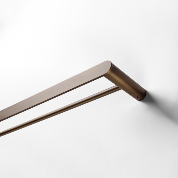 Alma Ascari Brushed Vintage Antique Brass 800 Double Towel Rail