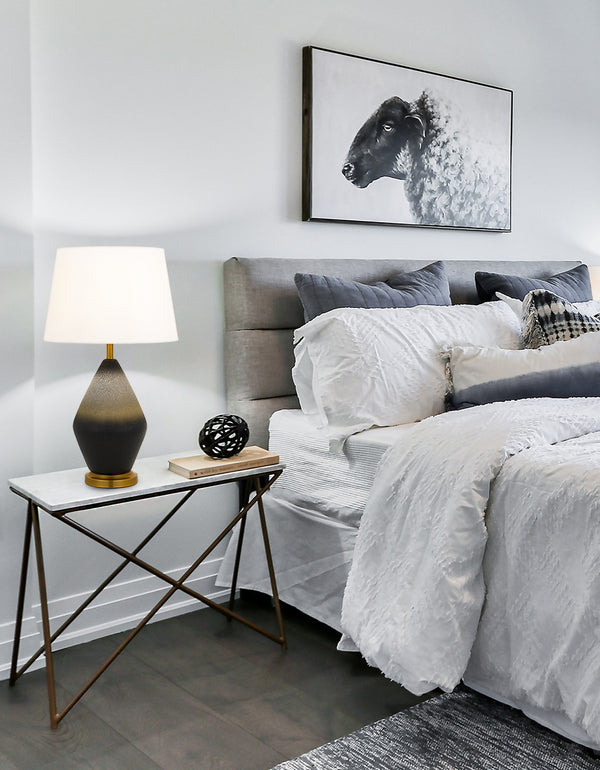 Telbix Debi Ceramic Table Lamp Grey