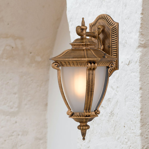 Telbix Delfino Exterior Wall Light Gold