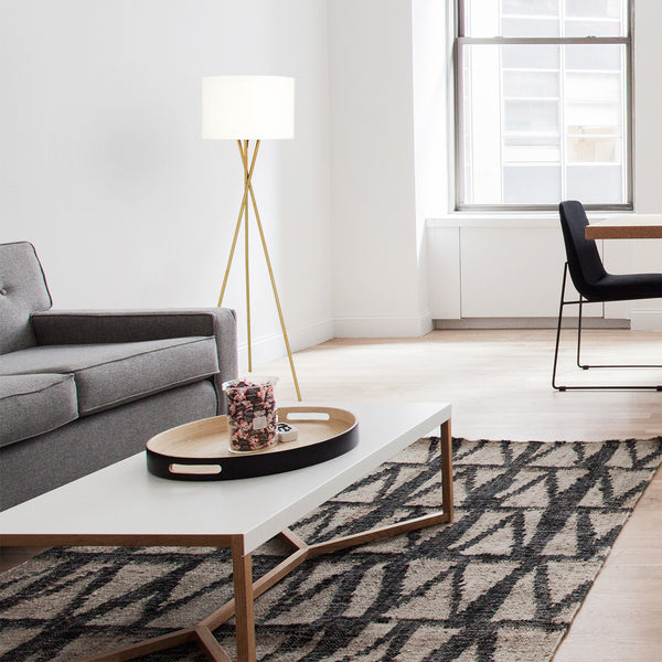 Telbix Denise Floor Lamp Antique Gold Ivory