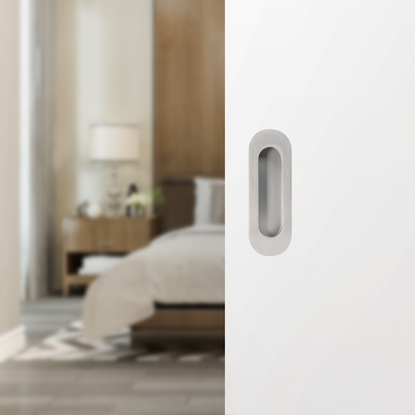 Alma Orla Oval Flush Pull Brushed Nickel