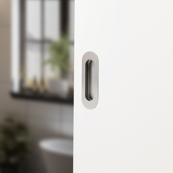Alma Orla Oval Flush Pull Brushed Nickel