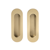 Alma Orla Oval Flush Pull Brushed Brass Gold