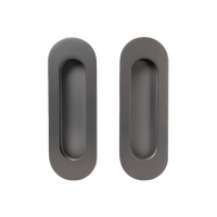 Alma Orla Oval Flush Pull Brushed Gunmetal