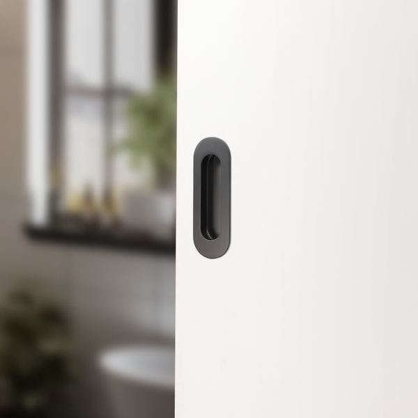 Alma Orla Oval Flush Pull Brushed Gunmetal