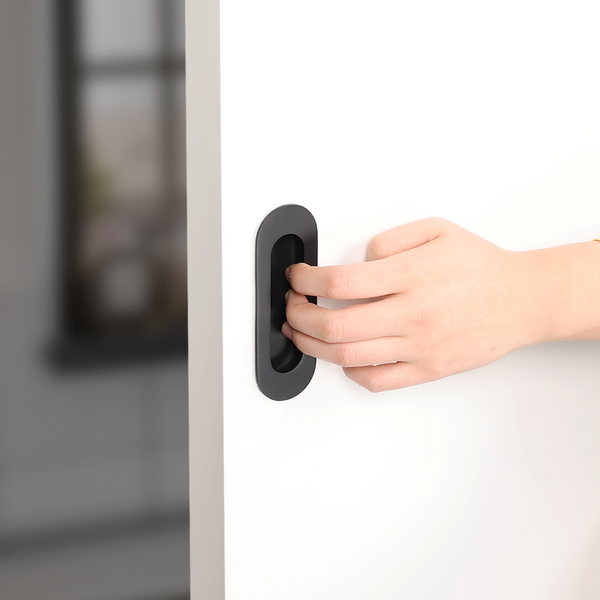 Alma Orla Oval Flush Pull Matte Black