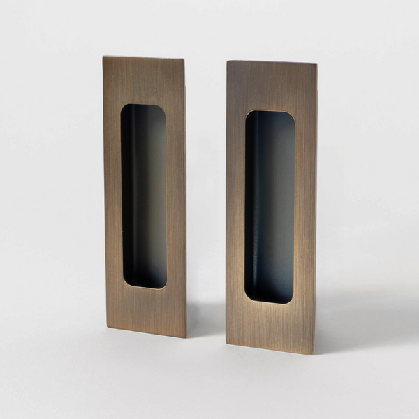 Alma Sachi Square Flush Pull Brushed Vintage Antique Brass