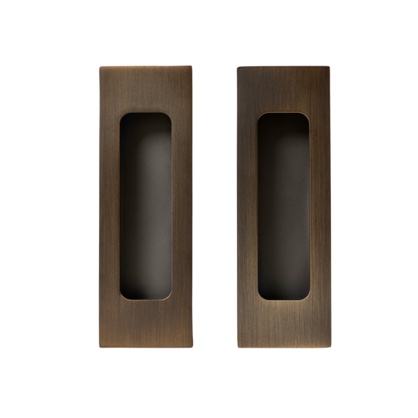 Alma Sachi Square Flush Pull Brushed Vintage Antique Brass